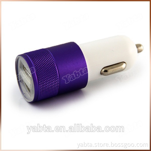 2015 Sliver Aluminium dual usb car charger, dual 2-port usb car charger, 5V 3.1A